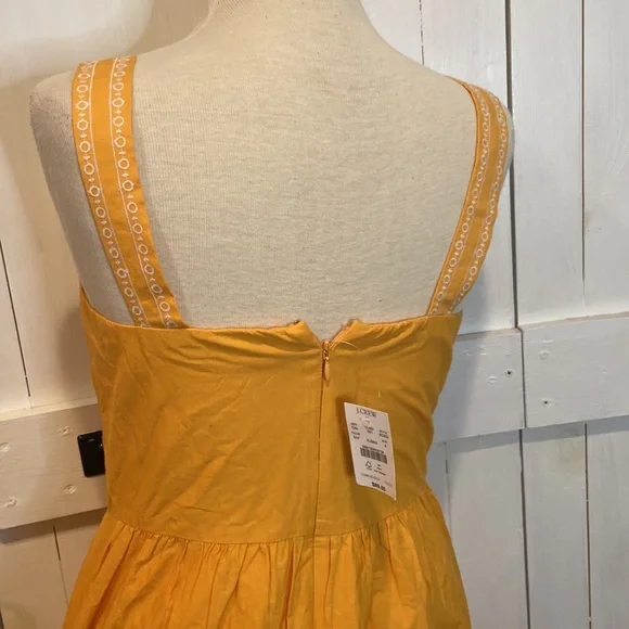 NWT J Crew Factory Orange Ruffed Midi Dress - Picture 4 of 5